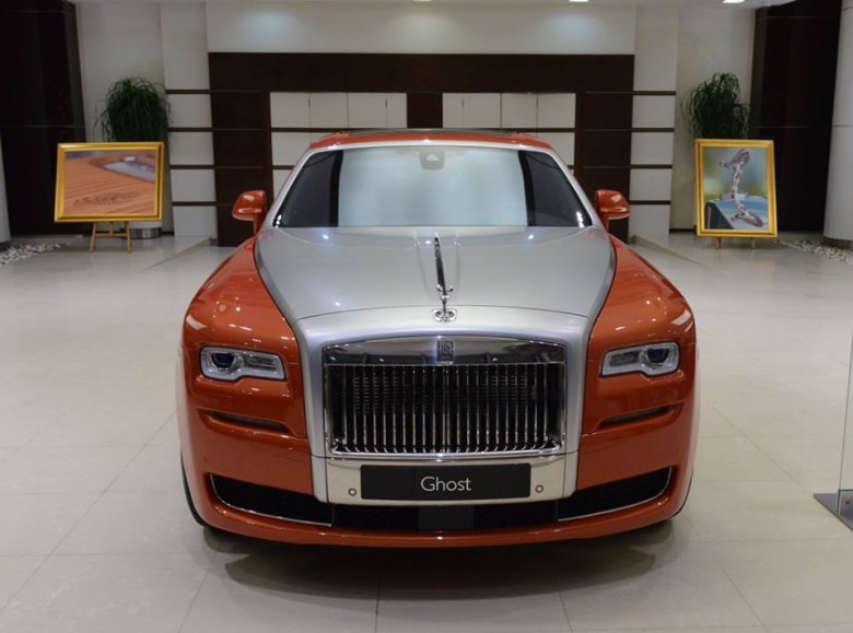 Orange Metallic Rolls-Royce Ghost Showcased at BMW Abu Dhabi