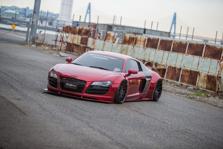 Liberty Walk Audi R8 Sits on Forgiato Wheels, Installation by LB-Performance