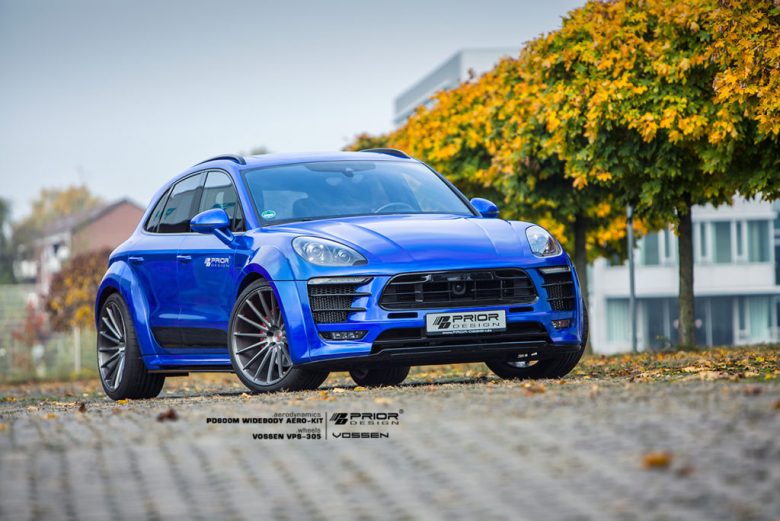 Blue Porsche Macan with Impressive Styling Package by Prior Design