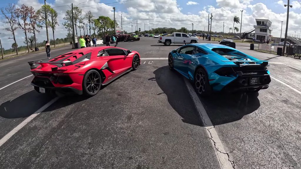 Aventador SVJ vs. Huracan Tecnica Drag Race 5